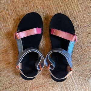 Teva Multicolor Metallic Strap Sandals - Pink/Blue/Orange